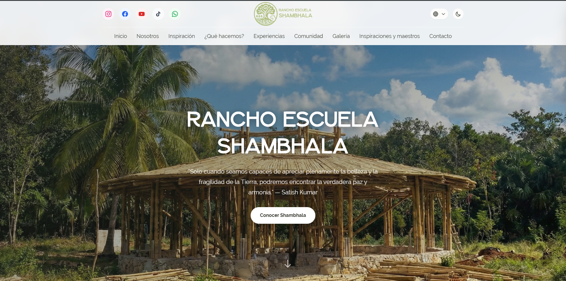 Vista previa del sitio Rancho Shambhala